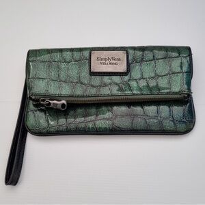 Simply Vera Vera Wang Emerald Crocodile Pattern Clutch
